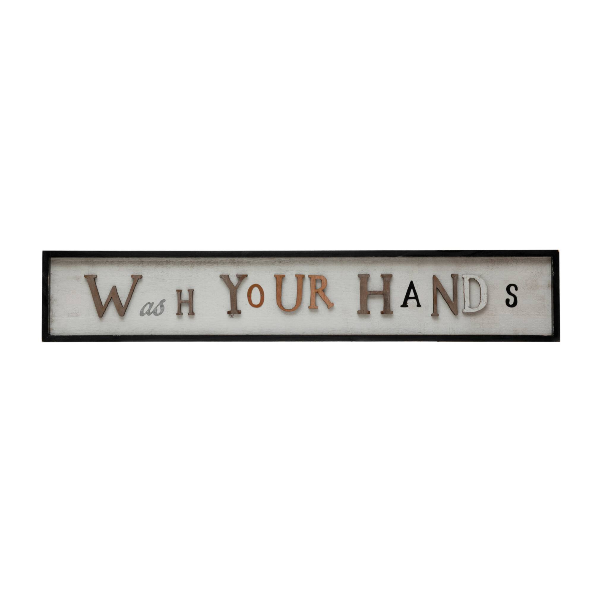 Hello Honey® "Wash Your Hands" Framed Wall Sign